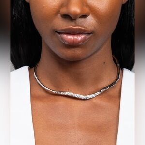 ALEXIS BITTAR • Solanales Silver Crystal Skinny Collar Necklace